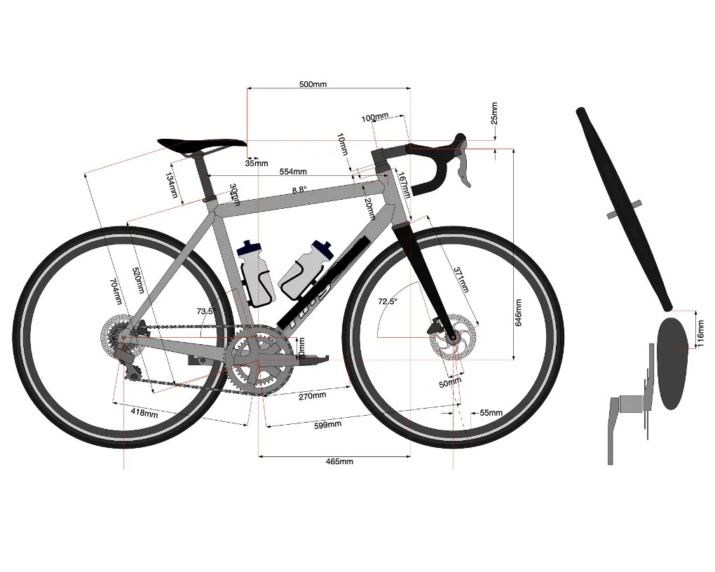 bicycle with measurements